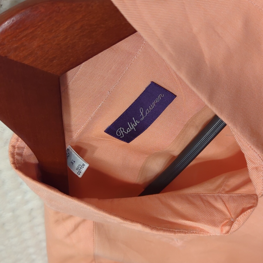 Ralph Lauren Purple Label Dress Shirt Mens XL - Coral - Picture 2 of 8